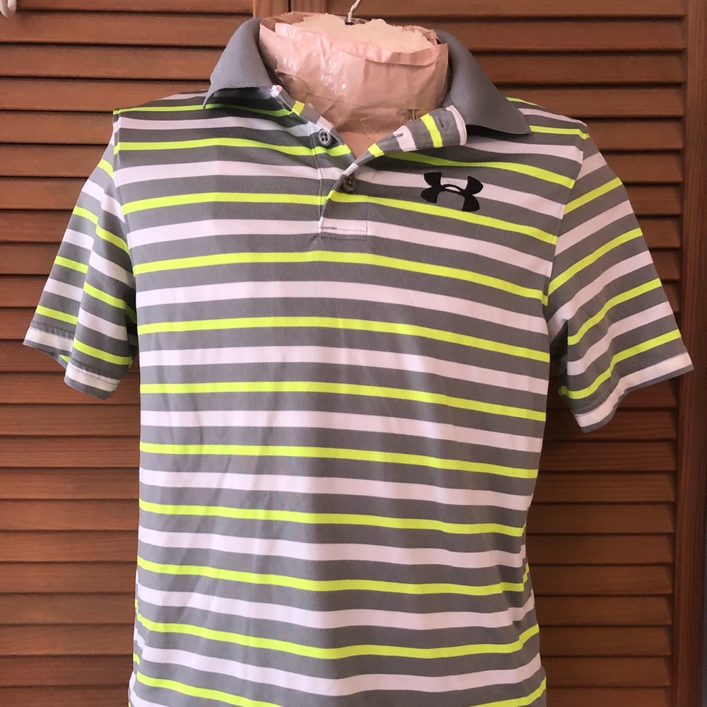Under Armour Youth Medium striped Polo Shirt